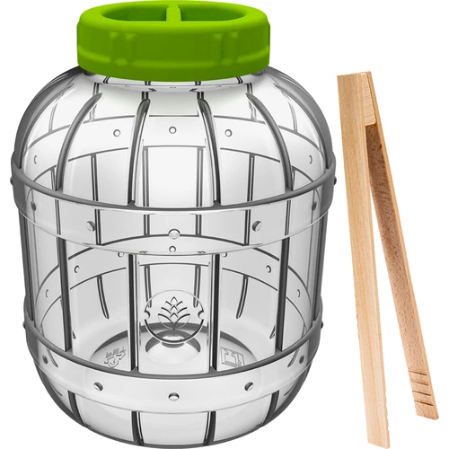 Нечуплив, многофункционален буркан за ферментиране + щипки, 5 л