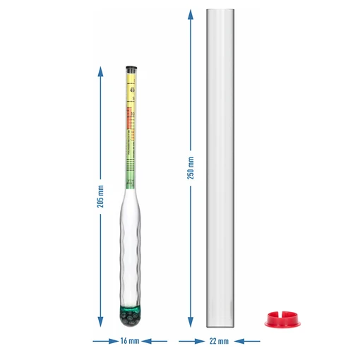 Нечуплив солемер с пробирка, обхват на измерване: 0–300 г сол/л - 5