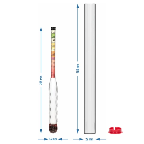 Неразбиваем захаромер с пробирка, обхват на измерване: -5-35°Blg - 5