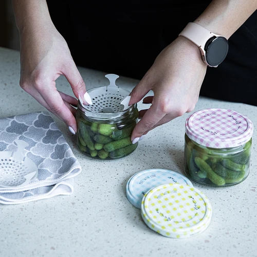 Нисък буркан 330ml - с цветна капачка Ø 82/6, 6 бр. - 8