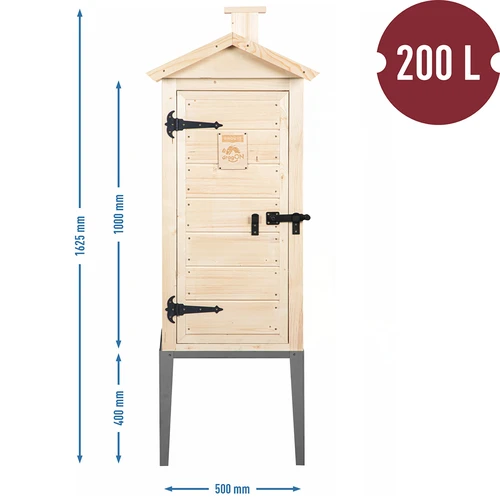 Опушвателна камера от смърчово дърво, 200 L, с основа от неръждаема стомана - 3