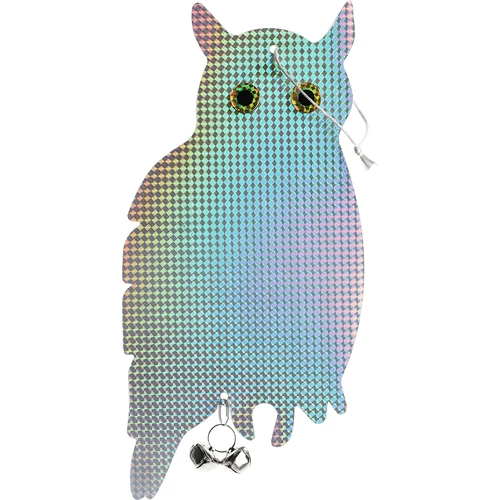 Отразяващо висящо плашило за птици - сова със звънчета