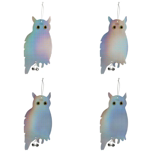 Отразяващо висящо плашило за птици - сова със звънчета - 3