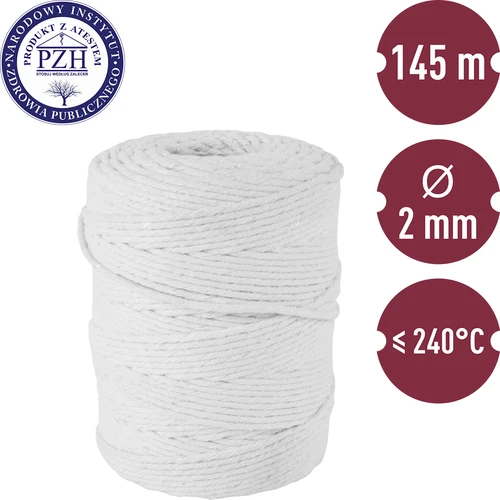 Памучни месарски конци, бели (240°C) 145 м - 2