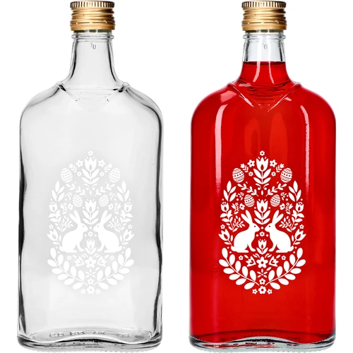 Бутилка тип манерка 500 мл с винтова капачка, печат „Великден“, 1 бр.