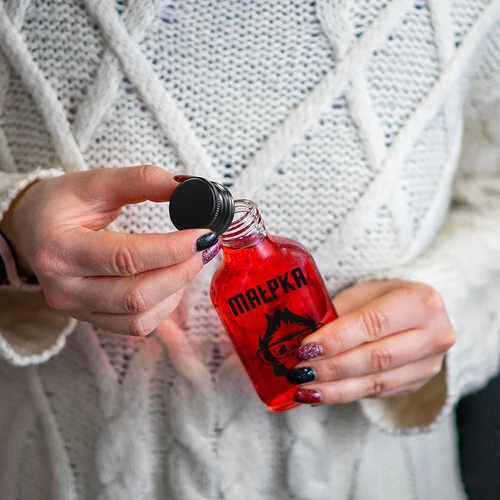 Плоска бутилка тип манерка 200 ml с винтова капачка, принт „Маймунка“, 1 бр. - 5