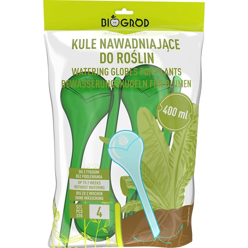 Поливни топки за растения, прозрачни зелени, 400 ml, 4 бр. - 3