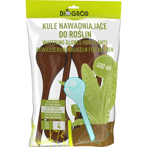 Поливни топки за растения, прозрачно кехлибарени, 400 мл, 4 бр. - 3