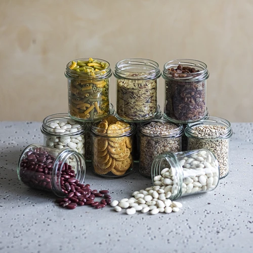 Прав буркан 350 мл (fi 82) с капачка бордо, 6 бр. - 6