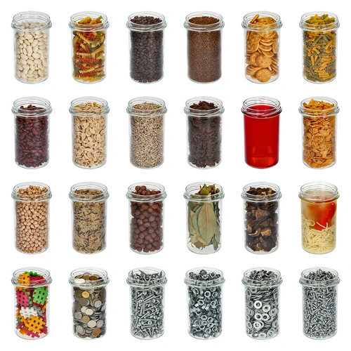 Прав буркан 545 мл (fi 82) - с черна капачка, 6 бр. - 7