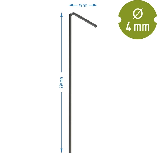 Прави колчета за палатка - 10 бр. - 6