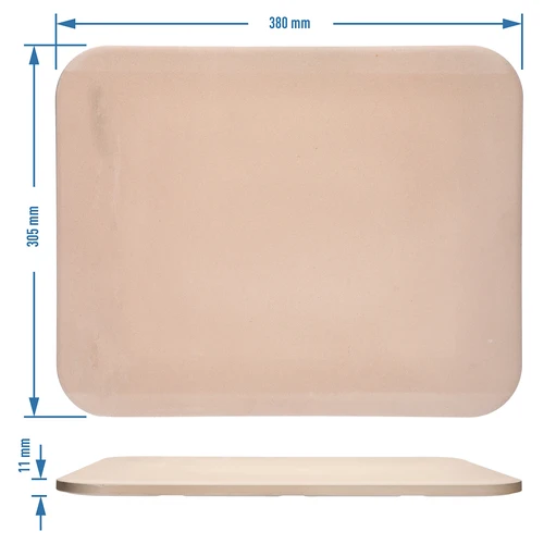 Правоъгълен камък за пица, изработен от кордиерит,  - 38 x 30,5 см - 5