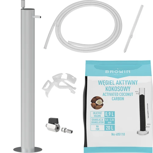 Премиум филтрационна колона от неръждаема стомана, в комплект с аксесоари и активен въглен