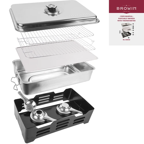 Преносима пушилня с термометър и дървесен чипс от плодни дървета - 5