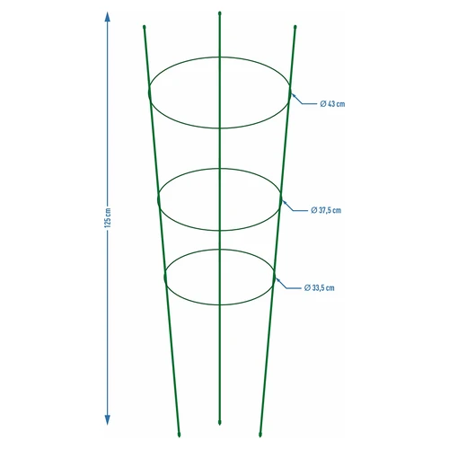 Пръстеновидна опора за растения 3 пръстена 1,2 м - 2
