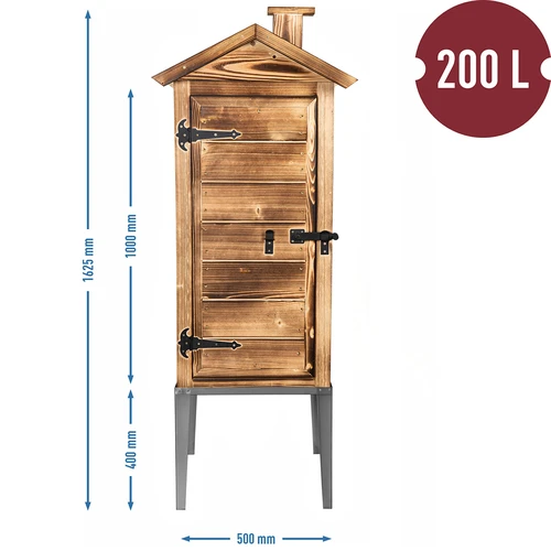 Пушилна камера на дърва – от смърчова дървесина, 200 L, с основа от неръждаема стомана - 5