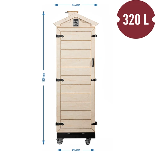 Пушилна камера от сертифициран шперплат, безрамкова, 320L, с колела - 4