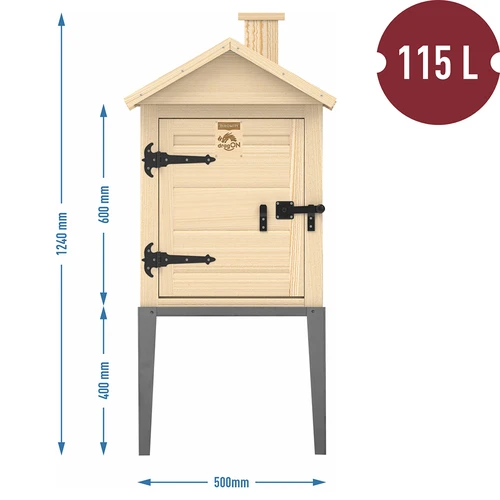 Пушилна камера от смърчова дървесина, 115 л, с неръждаема основа - 3