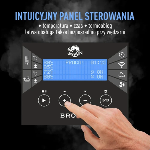 Пушилня dragON стоманена 220 L, IQ – с Wi‑Fi контролер - 10