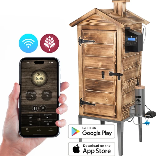 Пушилня с Wi-Fi, 200 л - dragON WOOD 100IQ с електрически нагревателен модул и контролер, на дърва