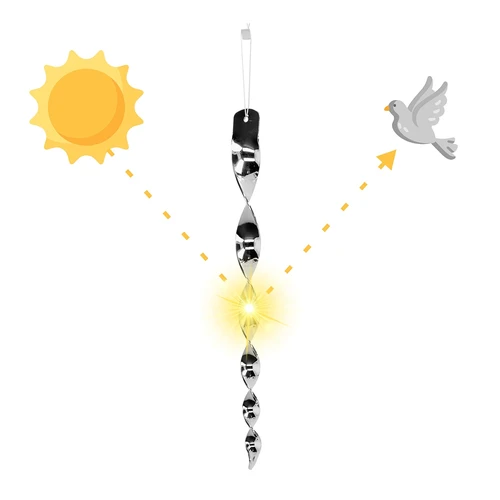 Репелент против птици – отразяващи спирали в сребрист цвят, 6 броя - 3