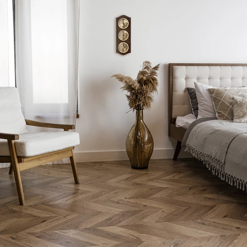 Ретро метеостанция - цвят венге със златни циферблати - 6