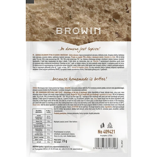 Ръжена закваска за хляб с мая и малц - 23 г - 2