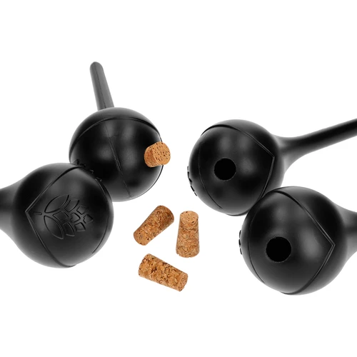 Самополиващи топки за растения, черни матови, с коркова тапа, 400 мл, 4 бр. - 3