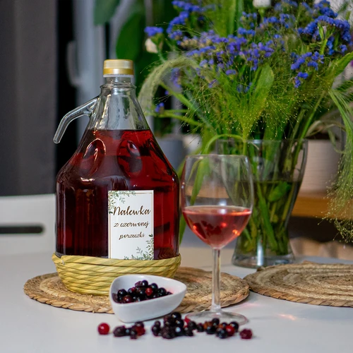 Самозалепващи етикети 60 x 90 мм за бутилки, буркани и подаръци, флорален мотив - 20 бр. - 6