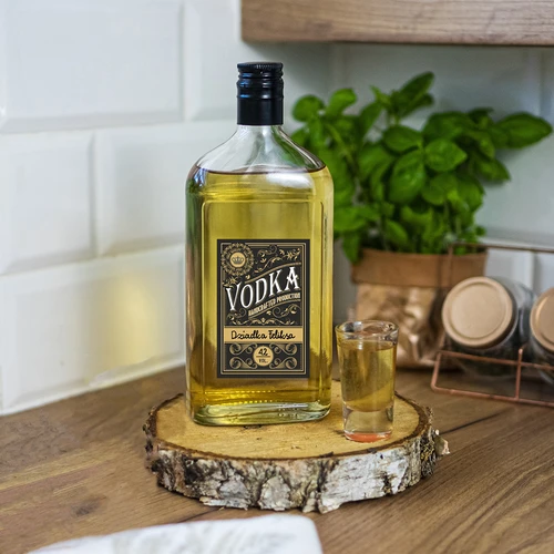 Самозалепващи етикети 60x90 mm за бутилки, водка, черни, 20 бр. - 6