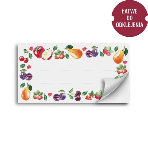 Самозалепващи етикети, десен Плодове 85/45 mm - 20 бр. - 2