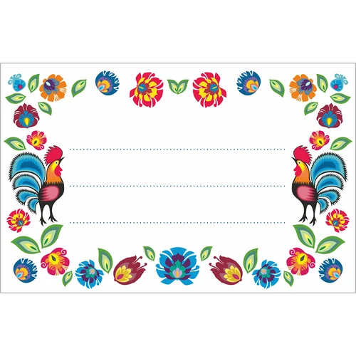 Самозалепващи етикети, фолклорен мотив 85/55 mm - 20 бр.