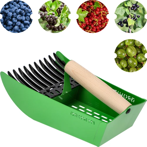 Събирачка за дребни плодове, метална, зелена - 2