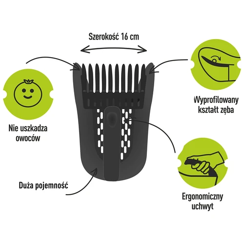 Събирачка за дребни плодове от пластмаса, черна - 7