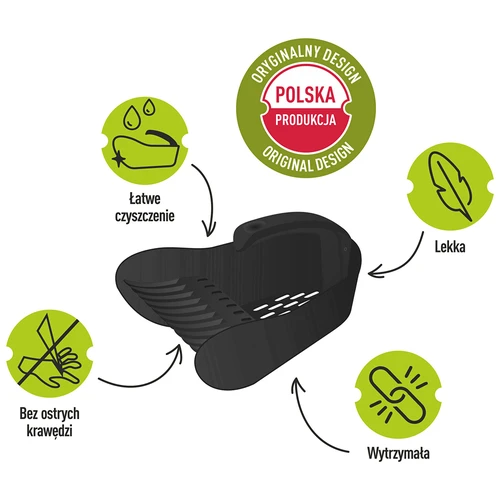 Събирачка за дребни плодове от пластмаса, черна - 8
