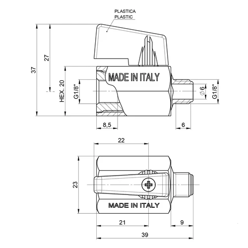 Сферичен кран 1/8 инча - 3