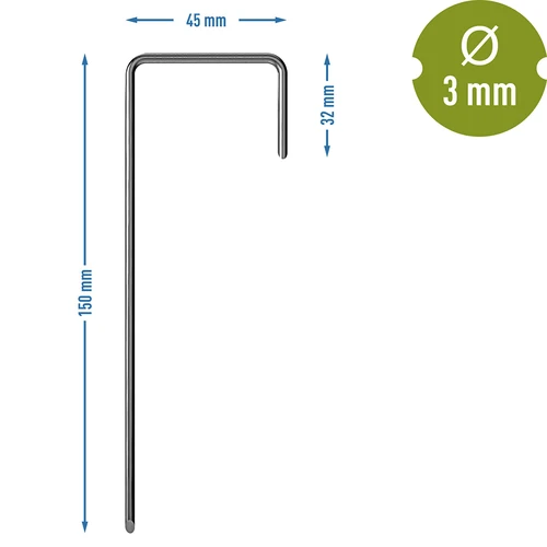 Щифтове за агровълна, стоманени тип L - 100 бр. - 7