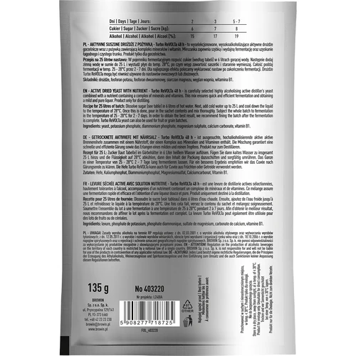 Спиртоварни дрожди Turbo reVOLTa 48 ч - 2