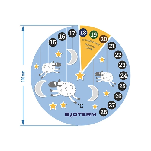Стаен термометър, течнокристален, детски Ø 11 cm - 2