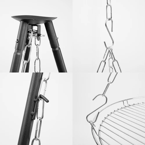 Тринога за огнище със скара, 150 см - 4