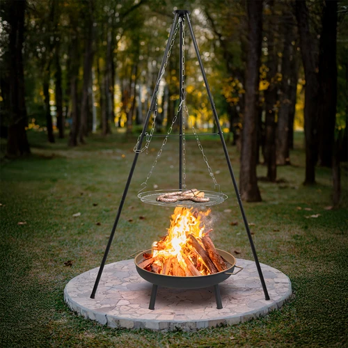 Тринога за огнище със скара, 150 см - 7