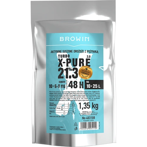 Турбо дрожди X-Pure 21,3%, 10 x 25 л, 1,35 кг