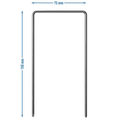 U-образни неръждаеми скоби за агротекстил - 100 бр. - 7