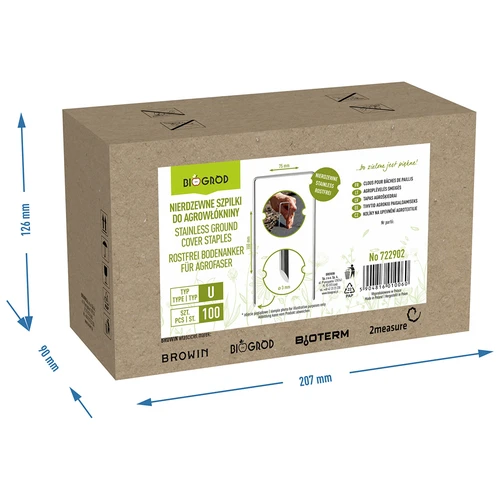 U-образни неръждаеми скоби за агротекстил - 100 бр. - 8