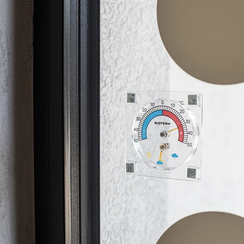 Универсален термометър с хигрометър, прозрачен, самозалепващ (-50°C до +50°C) - 3