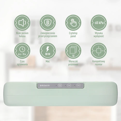 Вакуумна запечатваща машина – универсална, в цвят пистачио - 7