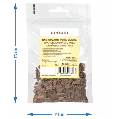 Ванилови дъбови чипсове, силно препечени, 20 g - 7