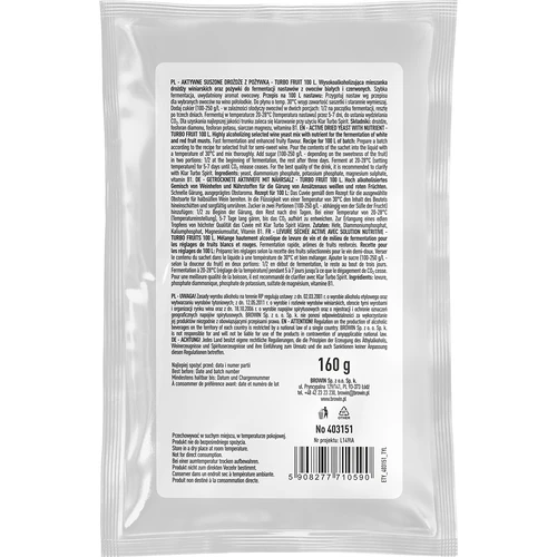 Винени дрожди Turbo Fruit 5-7 дни 100 л - 2