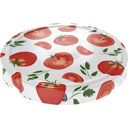 Винтова капачка фи 66/4 с мотив домати - 10 бр. - 2