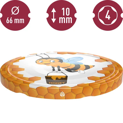 Винтова капачка fi66 мед "Gucio" - 10 бр. - 3